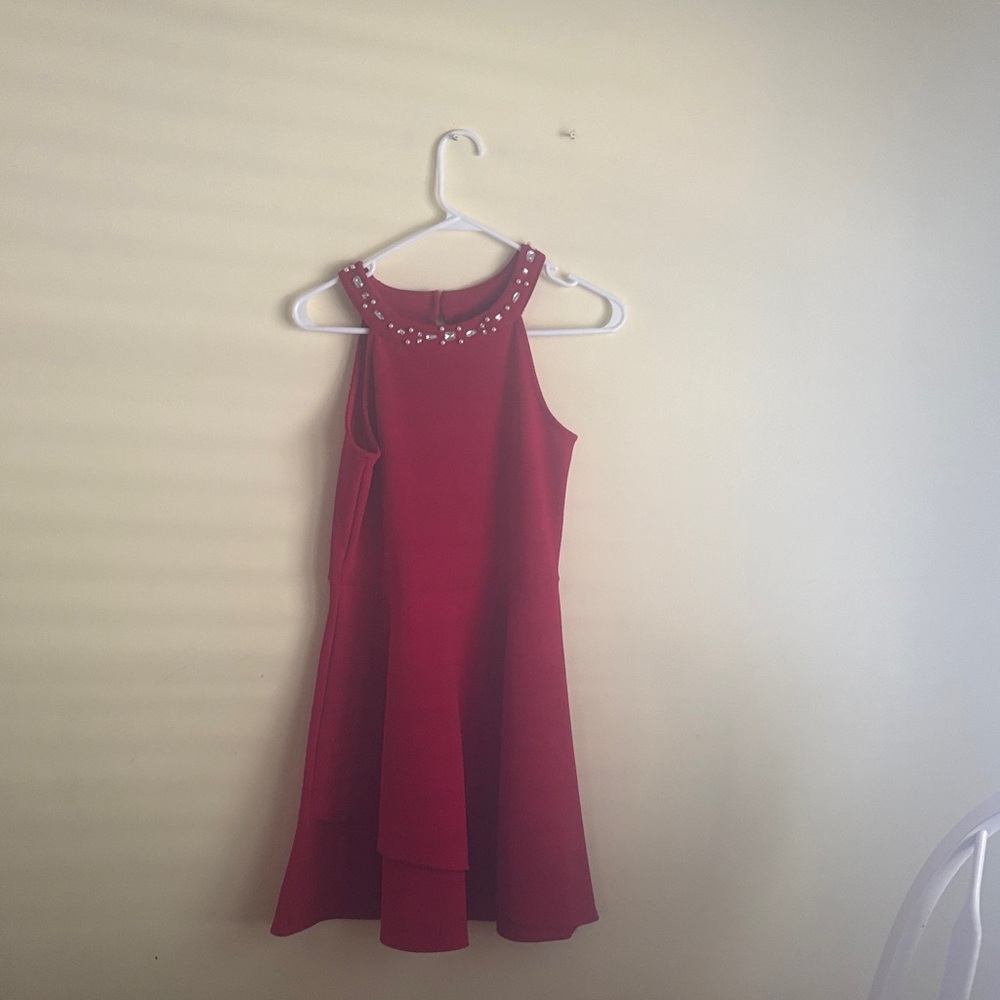 The Children's Place Red Sleeveless Jewel-Trim A-Line Dress